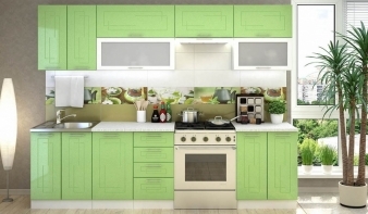 Кухня Вега 2600 BMS зеленого цвета