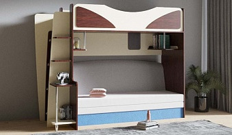 Кровать-чердак с диваном Василиса 27 BMS из велюра