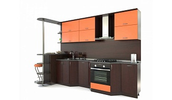 Кухня с барной стойкой Несс 6 BMS коричневого цвета
