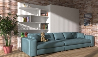 Вертикальная Шкаф-кровать с диваном Флора BMS