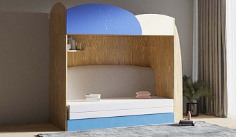 Синяя Кровать с диваном Фунтик-12 BMS