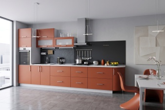 Кухня Гламур-2 BMS красного цвета