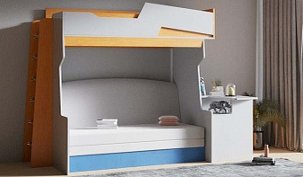 Детская Кровать-чердак с диваном Спейс 2 с рабочей зоной