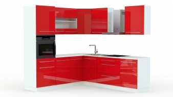 Кухонный гарнитур Ассорти комплект 2 BMS красного цвета