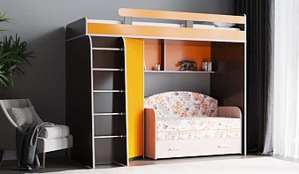 Оранжевая Кровать с диваном Дюймовочка 2 BMS
