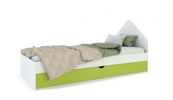 Зеленая Детская кровать Домик 11 BMS