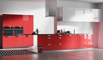 Кухня Лора-9 BMS красного цвета