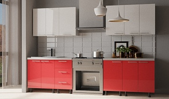 Кухонный гарнитур Алиса 11 BMS красного цвета