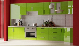 Кухня Марк-3 BMS зеленого цвета