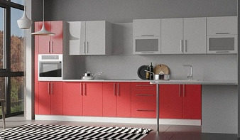 Кухня Блеск-27 BMS красного цвета