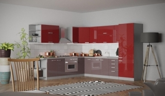 Кухня Camry IV BMS красного цвета