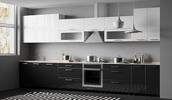 Кухня Черно-белый металлик №3 BMS МДФ