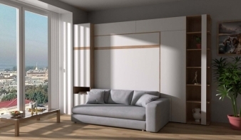 Вертикальная Шкаф-кровать с диваном Тида 03 BMS