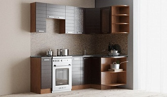Кухня угловая Лайн 2 BMS коричневого цвета