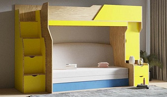 Детская Кровать-чердак с диваном Сара A с рабочей зоной