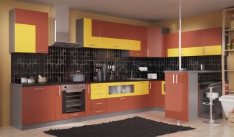 Кухня Инна-2 BMS красного цвета