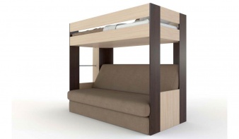 Кровать-чердак двухъярусная с диваном Миф-75 с рабочей зоной
