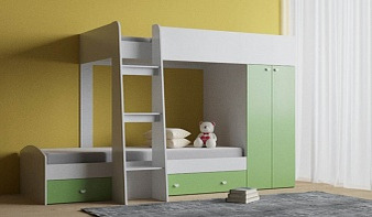 Зеленая Детская кровать Голда 2 BMS