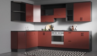 Кухня Маргарита 15 BMS красного цвета