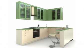 Кухня Прованс-31 BMS зеленого цвета