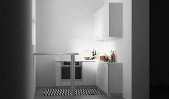 Кухня с барной стойкой Мини-30 BMS цвет белый