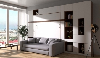 Вертикальная Шкаф-кровать с диваном Ланистер BMS