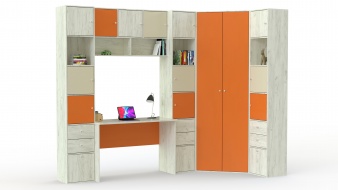 Шкаф угловой с компьютерным столом Апельсин BMS для девочек