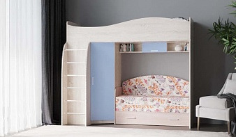 Кровать-чердак с диваном Фиона 7 BMS со шкафом