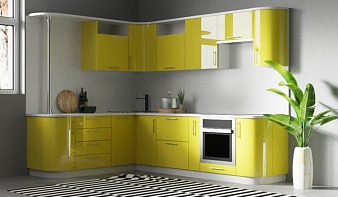 Желтая Угловой кухонный гарнитур Корн-25 BMS