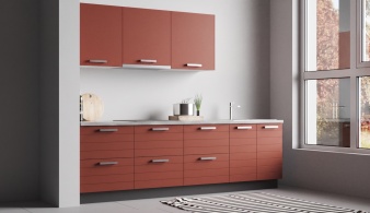 Кухня Виктория МДФ BMS красного цвета