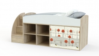 Оранжевая Детская кровать-чердак Дм52 BMS
