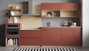 Кухня Prim BMS красного цвета