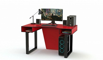 Геймерский стол Буэно-5 BMS красного цвета