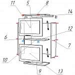 Схема сборки Шкаф-витрина ГЛ Трапеза Рамочная BMS