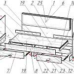 Схема сборки Кровать с ящиками Виктория BMS