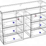 Чертеж Тумба приставная Пиксель 3 BMS