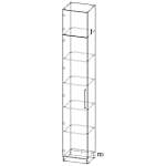 Распашной шкаф Вилета 1 (450х2700х400)