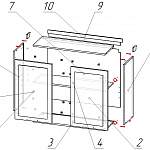 Схема сборки Шкаф навесной 2 двери со стеклом Греция BMS