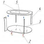 Чертеж Стол журнальный Доминик 4 со стеклом BMS