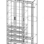 Чертеж Шкаф для одежды ШКК-02 BMS