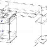 Чертеж Письменный стол Твист 120 BMS