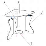 Схема сборки Кухонный стол Треугольный BMS