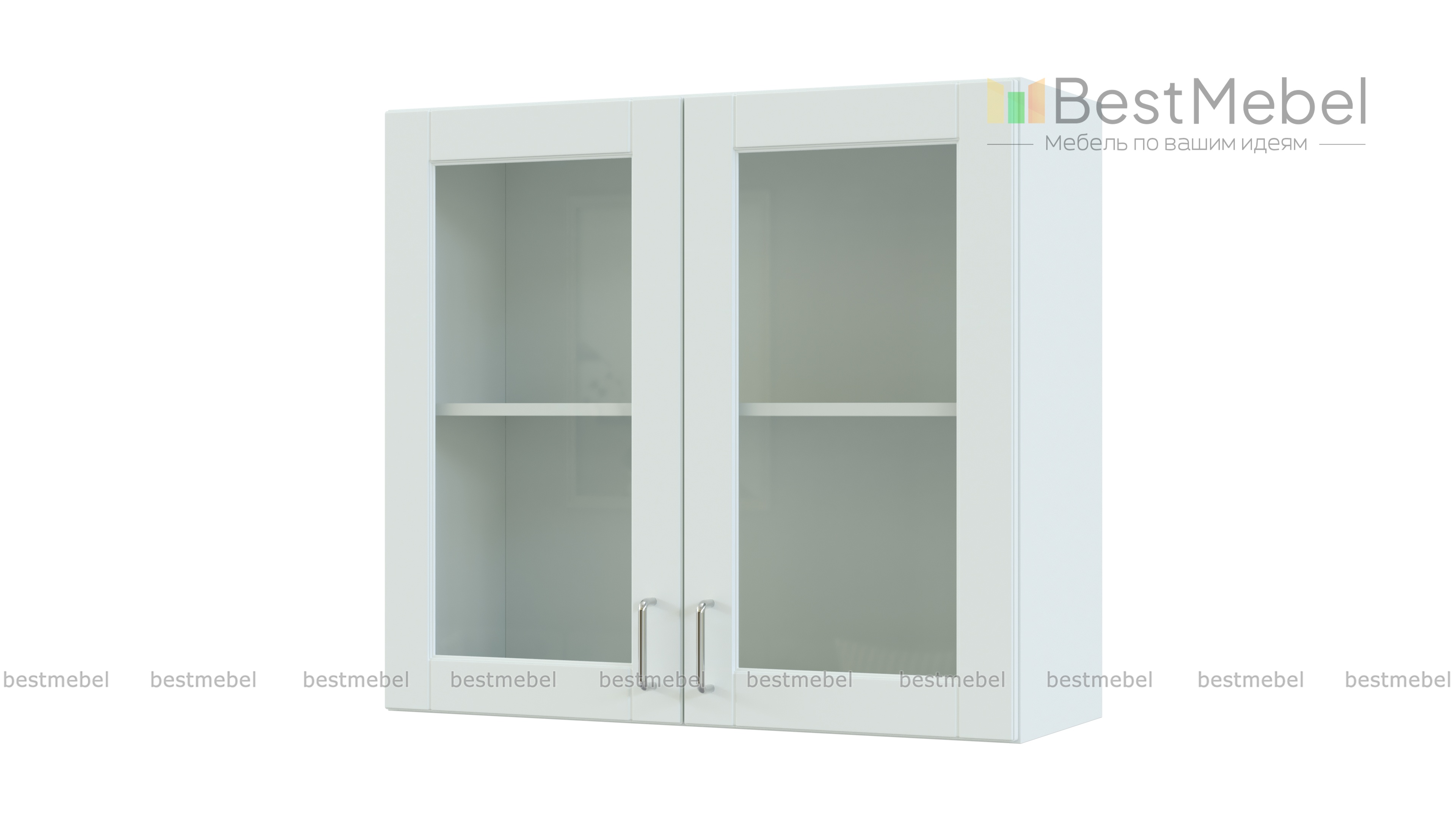 Шкаф навесной 2 двери со стеклом Изабелла BMS