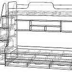Чертеж Детская двухъярусная кровать ДМ-166 BMS