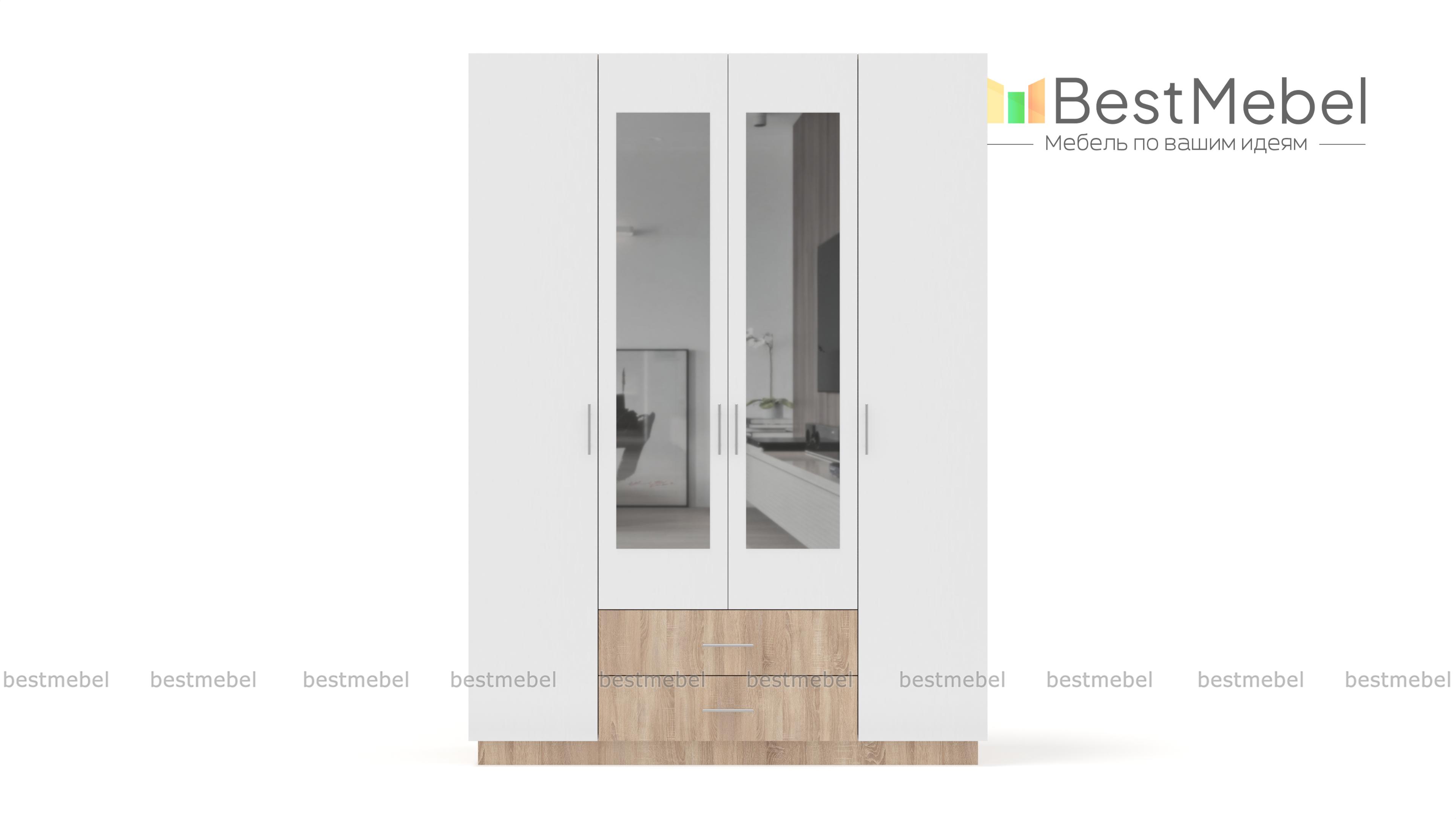 Шкаф четырехдверный Шон-7 BMS - Фото