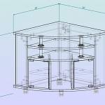 Чертеж Тумба угловая Лаура 13 BMS