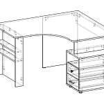 Схема сборки Письменный стол угловой КВ-08-2 Акварель BMS