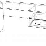 Чертеж Стол офисный СТ 1Т-42 BMS