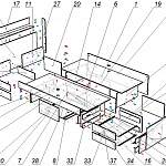 Схема сборки Кровать с 3 ящиками Кассиопея 21 BMS