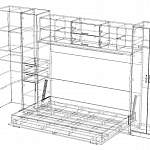 Чертеж Шкаф-кровать трансформер Рафаэль BMS